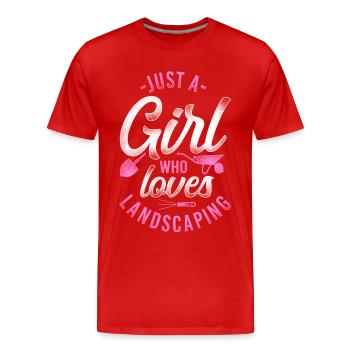Landscaper Landscaping Landscape - Men's Premium Organic T-Shirt - red - Front - Damien (186cm)