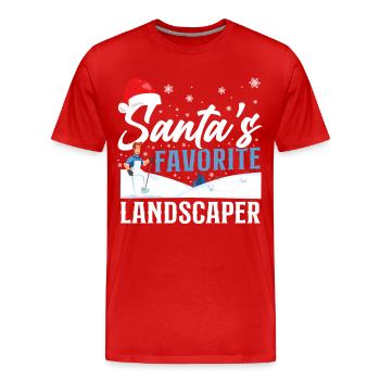 Landscaper Landscaping Landscape - Men's Premium Organic T-Shirt - red - Front - Damien (186cm)