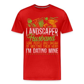Landscaper Landscaping Landscape - Men's Premium Organic T-Shirt - red - Front - Damien (186cm)
