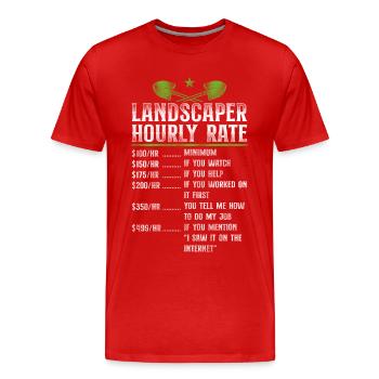 Landscaper Landscaping Landscape - Men's Premium Organic T-Shirt - red - Front - Damien (186cm)