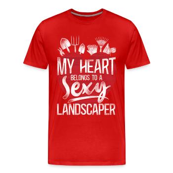 Landscaper Landscaping Landscape - Men's Premium Organic T-Shirt - red - Front - Damien (186cm)