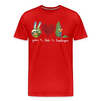 Landscaper Landscaping Landscape - Men's Premium Organic T-Shirt - red - Front - Damien (186cm)