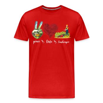 Landscaper Landscaping Landscape - Men's Premium Organic T-Shirt - red - Front - Damien (186cm)