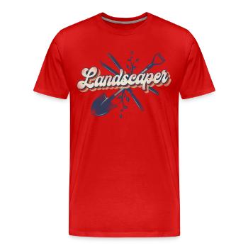 Landscaper Landscaping Landscape - Men's Premium Organic T-Shirt - red - Front - Damien (186cm)