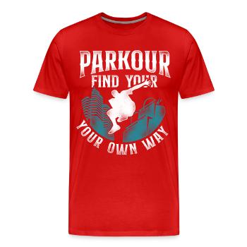 Parkour Free Running Traceur - Männer Premium Bio T-Shirt - Rot - Vorne - Damien (186cm)