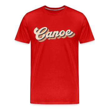 Canoë Canoë Rétro Vintage Canoë - T-shirt bio Premium Homme - rouge - Devant - Damien (186cm)