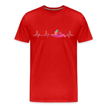 Canoe Canoeing Heartbeat - Men's Premium Organic T-Shirt - red - Front - Damien (186cm)