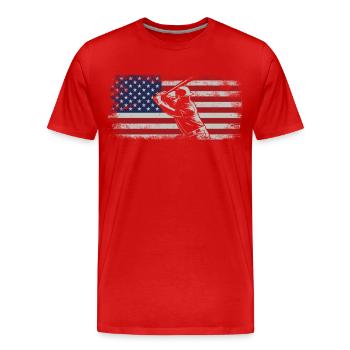 Fan de baseball Usa Drapeau américain - T-shirt bio Premium Homme - rouge - Devant - Damien (186cm)