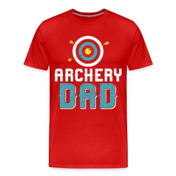 Archer Archer Archer Papa Père - T-shirt bio Premium Homme - rouge - Devant - Damien (186cm)