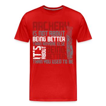 Arc Archer Archer Vintage Archer - T-shirt bio Premium Homme - rouge - Devant - Damien (186cm)