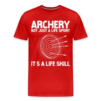 Archery Bow Archer Vintage Target - T-shirt bio Premium Homme - rouge - Devant - Damien (186cm)