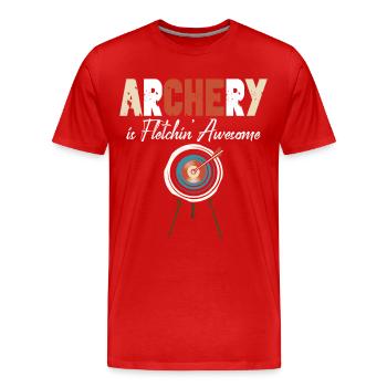 Archery Bow Archer Vintage Target - T-shirt bio Premium Homme - rouge - Devant - Damien (186cm)