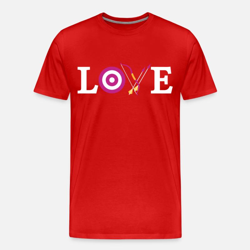 Archery Bow Archer Target Love - Männer Premium Bio T-Shirt - Rot