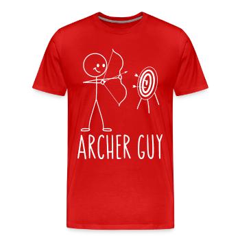 Archery Bow Archer Vintage Archer - Männer Premium Bio T-Shirt - Rot - Vorne - Damien (186cm)
