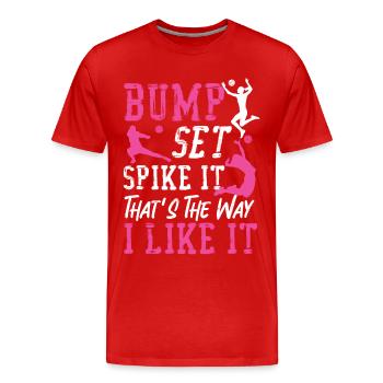 Volleyball Player Team Bump Set - Männer Premium Bio T-Shirt - Rot - Vorne - Damien (186cm)