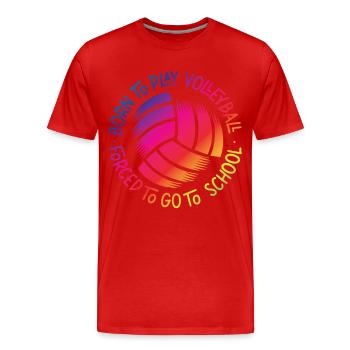 Équipe de volley-ball née de - T-shirt bio Premium Homme - rouge - Devant - Damien (186cm)