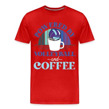 Café de l’équipe de volley-ball - T-shirt bio Premium Homme - rouge - Devant - Damien (186cm)