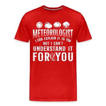 Météorologue Prévisions météorologiques - T-shirt bio Premium Homme - rouge - Devant - Damien (186cm)