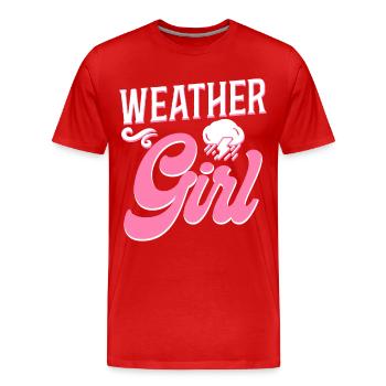 Météorologue Prévisions météorologiques - T-shirt bio Premium Homme - rouge - Devant - Damien (186cm)
