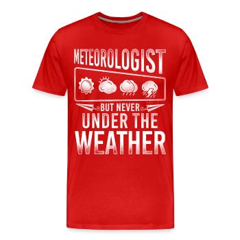 Météorologue Prévisions météorologiques - T-shirt bio Premium Homme - rouge - Devant - Damien (186cm)