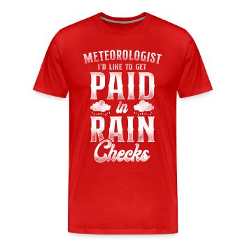 Meteorologo Previsioni Meteo - Maglietta ecologica premium da uomo - rosso - Fronte - Damien (186cm)