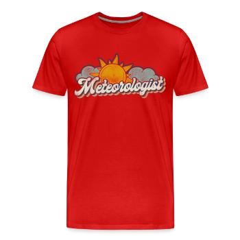 Meteorologo Previsioni Meteo - Maglietta ecologica premium da uomo - rosso - Fronte - Damien (186cm)