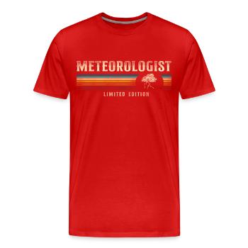 Météorologue Prévisions météorologiques - T-shirt bio Premium Homme - rouge - Devant - Damien (186cm)