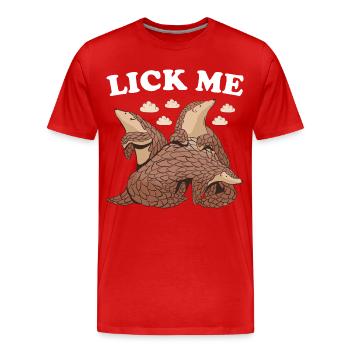 Lèche-moi Pangolin - T-shirt bio Premium Homme - rouge - Devant - Damien (186cm)