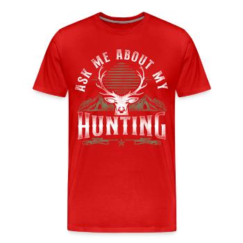 Cerf Chasse Cerf Chasseur Vintage - T-shirt bio Premium Homme - rouge - Devant - Damien (186cm)