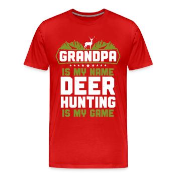 Chasseur de chasse au cerf - T-shirt bio Premium Homme - rouge - Devant - Damien (186cm)