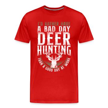 Buck Deer Hunting Hunter Vintage - T-shirt bio Premium Homme - rouge - Devant - Damien (186cm)