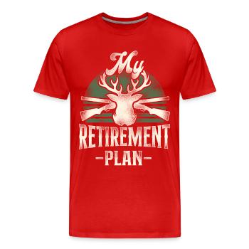 Chasseur de cerfs à la retraite - T-shirt bio Premium Homme - rouge - Devant - Damien (186cm)