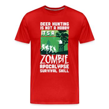 Chasseur de cerfs Buck Zombie - T-shirt bio Premium Homme - rouge - Devant - Damien (186cm)