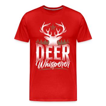 Buck Deer Hunting Hunter Vintage - T-shirt bio Premium Homme - rouge - Devant - Damien (186cm)