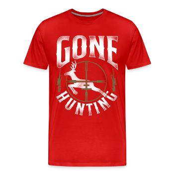 Buck Deer Hunting Hunter Vintage - T-shirt bio Premium Homme - rouge - Devant - Damien (186cm)