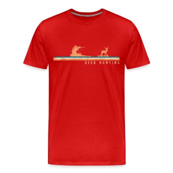 Chasseur de cerfs Buck Retro - T-shirt bio Premium Homme - rouge - Devant - Damien (186cm)