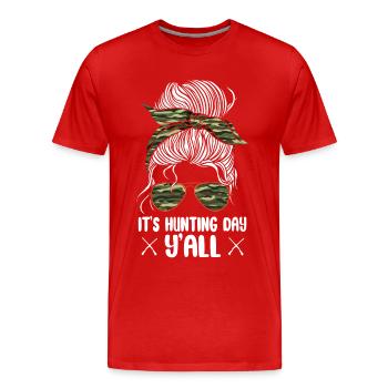 Chasseur de cerfs Fille - T-shirt bio Premium Homme - rouge - Devant - Damien (186cm)