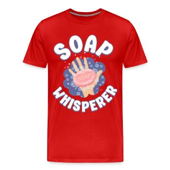 Fabrication de savon Artisanat Savon - T-shirt bio Premium Homme - rouge - Devant - Damien (186cm)