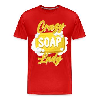 Fabrication de savon Fabrication de savon Savon fou - T-shirt bio Premium Homme - rouge - Devant - Damien (186cm)