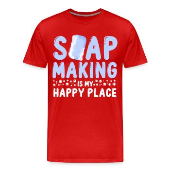 Fabrication de savon Artisanat Fabrication de savon - T-shirt bio Premium Homme - rouge - Devant - Damien (186cm)