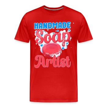 Soap Making Crafting Handmade Soap - Men's Premium Organic T-Shirt - red - Front - Damien (186cm)