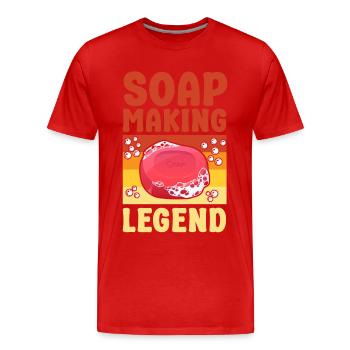 Fabrication de savon Artisanat Savon rétro - T-shirt bio Premium Homme - rouge - Devant - Damien (186cm)