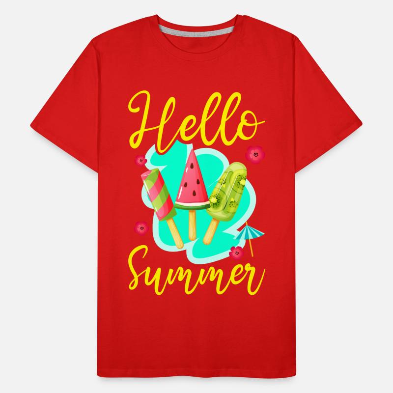 Ice Cream Popsicle Hello Summer Men's Premium Organic T-Shirt