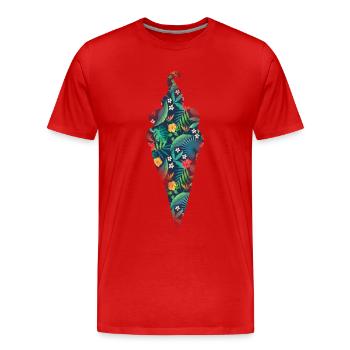 Crème glacée Fleur florale tropicale - T-shirt bio Premium Homme - rouge - Devant - Damien (186cm)