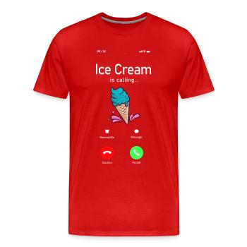 Ice Cream Phone Display Cone Ice - T-shirt bio Premium Homme - rouge - Devant - Damien (186cm)