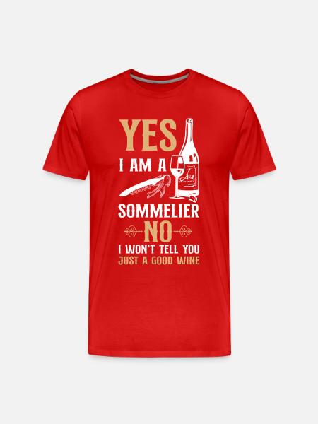 Sommelier Wine Drinking Tasting - Men's Premium Organic T-Shirt - red