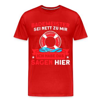 Lifeguard Swimming Pool Lifeguard Lifeguard Lifeguard - Men's Premium Organic T-Shirt - red - Front - Damien (186cm)