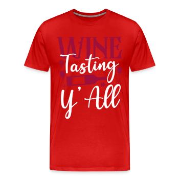 Sommelier Wine Drinking Tasting - Men's Premium Organic T-Shirt - red - Front - Damien (186cm)
