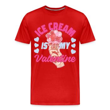 Ice Cream Valentines Day Cone - Männer Premium Bio T-Shirt - Rot - Vorne - Damien (186cm)