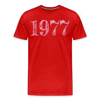 1977 Jahrgang Baujahr Geburtstag Glückwunsch - Männer Premium Bio T-Shirt - Rot - Vorne - Damien (186cm)